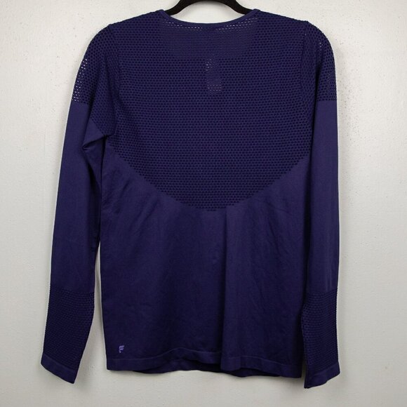 Fabletics Musetta purple mesh seamless long sleeve shirt-L - Picture 4 of 4